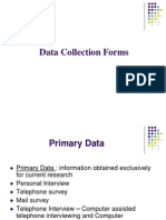 Data Collection Forms - Formulation of Questionnaire