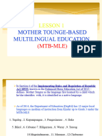 Mother Tongue-Based Multilingual Education PPT Report