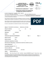 Certificado de Calibración #A-01997 Laboratorio de Metrología Dimensional de Rubén Hugo Cóppola E Hijos S.R.L