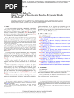 Vapor Pressure of Gasoline and Gasoline-Oxygenate Blends (Dry Method)