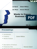 Waste To Energy Business Plan: Hassaan Ajmal Zuhair Iftikhar Ahtisham Maan Ammar Ahmed