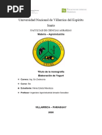 Monografía Agroindustria - Elaboración de Yogur