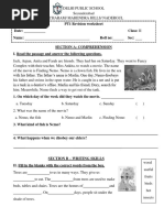 Class 2 English PT 1 Revision Worksheet