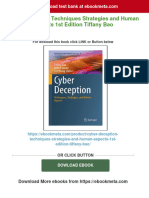 Full Download Cyber Deception Techniques Strategies and Human Aspects 1st Edition Tiffany Bao PDF