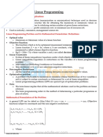 Chapter 12 - Linear Programming Revision Notes