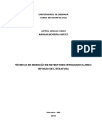 Técnicas de Remoção de Retentores Intraradiculares - Revisão de Literatura