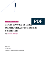 Research On Media Coverage of Police Brutality in Kenya