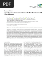 Research Article: Improving Transformer-Based Neural Machine Translation With Prior Alignments