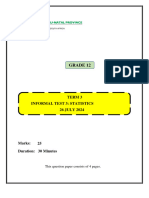 Grade 12 Informal Test Statistics 2024 - Moderated