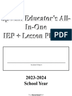 Editable TII IEP Planner