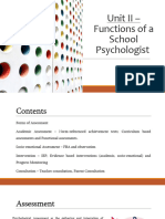 Unit II - Functions of A School Psychologist