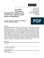 Less In-Person Social Interaction With Peers Among U.S. Adolescents in The 21st Century and Links To Loneliness