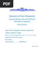 Advanced Business Reserach Individual Assignment