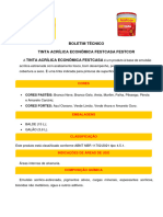 Boletim Técnico - Tinta Acrílica Econômica Festcasa Festcor