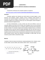 LABORATÓRIO 3 - Diferenças Compostos Orgânicos e Inorgânicos