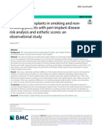 Evaluation of Implants in Smoking and Non-Smoking Patients With Peri-Implant Disease Risk Analysis and Esthetic Scores: An Observational Study