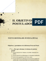 II OBJETIVOS Y POSTULADOS y III REFORMA PROCESAL PENAL