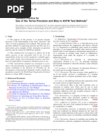 Use of The Terms Precision and Bias in ASTM Test Methods: Standard Practice For