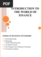 1 & 2 Introduction To Finance