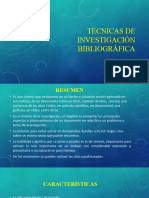 Técnicas de Investigación Bibliográfica II