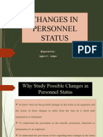 CHANGES IN PERSONNEL STATUS in Personnel Status