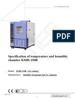 Komeg Specification of Temperature and Humidity Chamber KMH-150R (10% To 98%R.H 2022.9.22)