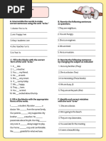 Verb To Be Exercise Worksheet Yellow Cute Simple Style