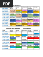 Horario de Clases Quinto C, Artistica y Primer Ciclo