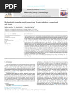 Hydraulically Manufactured Cement and Fly Ash Stabilized Compressed Soil Block