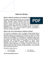 Caw Reflective Writing Handout