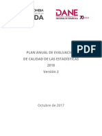 Plan Anual Evaluacion Calidad de Las Estadisticas 2018 V2