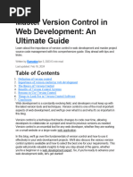 Master Version Control in Web Development