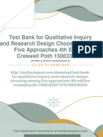 Test Bank For Qualitative Inquiry and Research Design Choosing Among Five Approaches 4th Edition Creswell Poth 1506330207 9781506330204