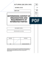 QMP01 Determining Context of Organization and Requirements of Interested Parties