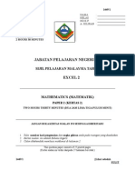 SPM Percubaan 2008 Sabah Mathematics Paper 2