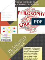 Philosophical Factors That Affect Educational Planning