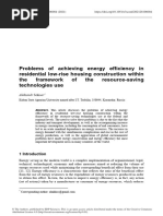 Problems of Achieving Energy Efficiency in Residential Low-Rise Housing Construction Within The Framework of The Resource-Saving Technologies Use