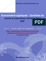 Instant Download Econométrie Appliquée: Synthèse de Cours Et Exercices Corrigés Eric Dor PDF All Chapter