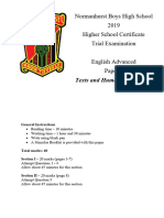 Normanhurst Boys 2019 English Trial Paper 1