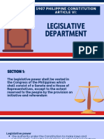 1987 Philippine Constitution Article 6 (Legislative Department)