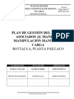 Plan de Gestión Del Riesgo Asociado Al Manejo o Manipulación Manual de Carga Bottai S.a