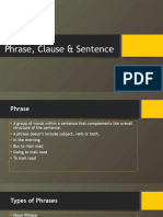 Phrase, Clause and Sentence