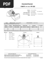 CSB75 Light Duty Clamshell Bucket Specs