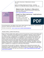 Neurociência Cognitiva Implicações para A Educação