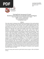 Training Needs Assessment of Coastal Residents of Orani: Basis For Gender-Based Extension Program