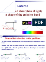 Emission and Absorption of Light Shape of The Emission Band