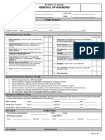 Permit To Work - Removal of Hoarding