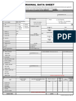 Personal Data Sheet CS Form No. 212 Revised 2017