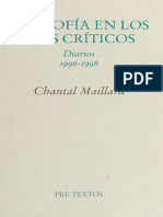 Filosofía en Los Días Crítico - Diarios, 1996-1998 - Maillard, Chantal, 1951 - 2001 - (Valencia) - Pre-Textos - 9788481914184 - Anna's Archive