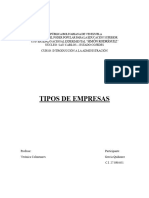 Ensayo Tipos de Empresas